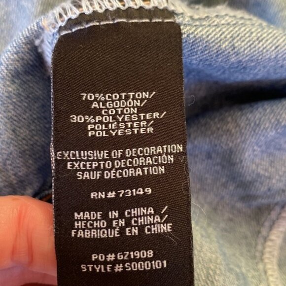 Ivory Ella Ladies Sequined Elephant Distressed Jean Jacket Women’s Size Medium - Picture 6 of 8